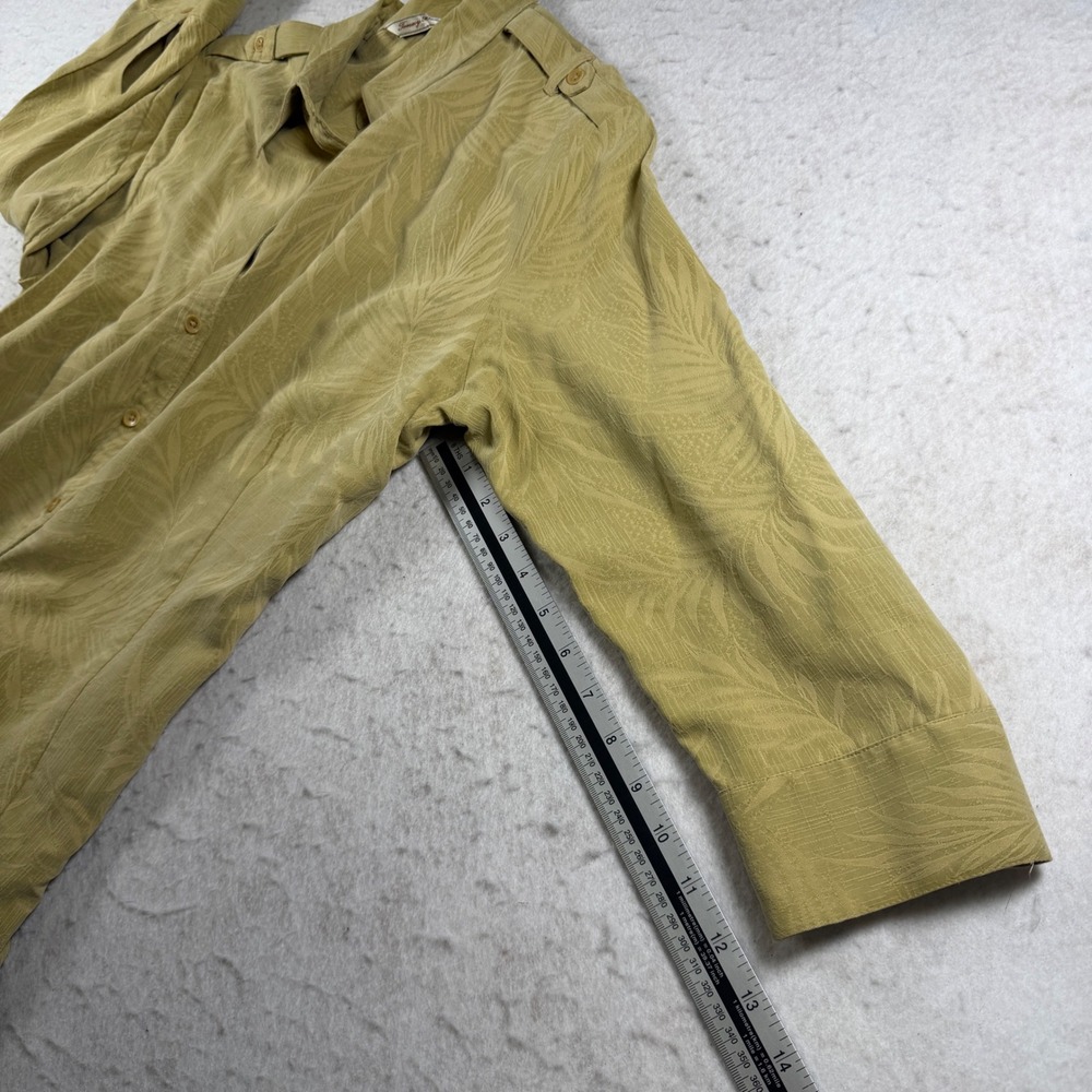 Tommy Bahama Womens Silk 2 Piece Pant Set Tropical Jacquard Tan Size L 12/14 - Picture 5 of 12